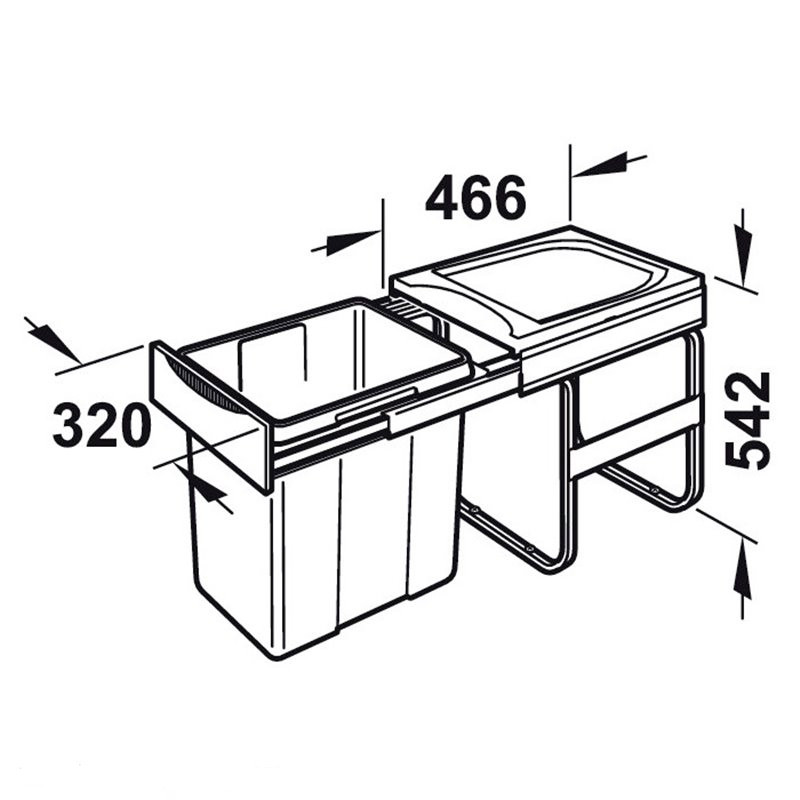 Cubo extraíble EKKO EASY para mueble de 40 cms → Compra Online
