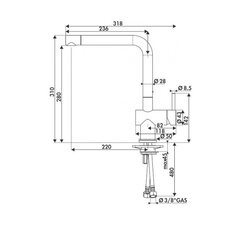 grifo extensible cocina RC115