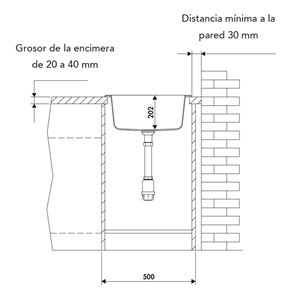 Fregadero un seno "EV576" en Naturalite: resistente y fácil de limpiar