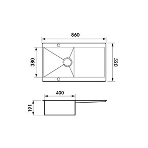 fregadero de acero inoxidable con escurriderra ADAGIO PLUS