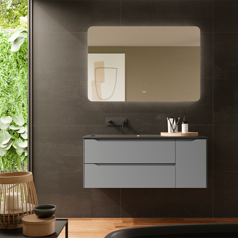 Mueble de baño CENIT gris de Coycama 2 cajones y una puerta