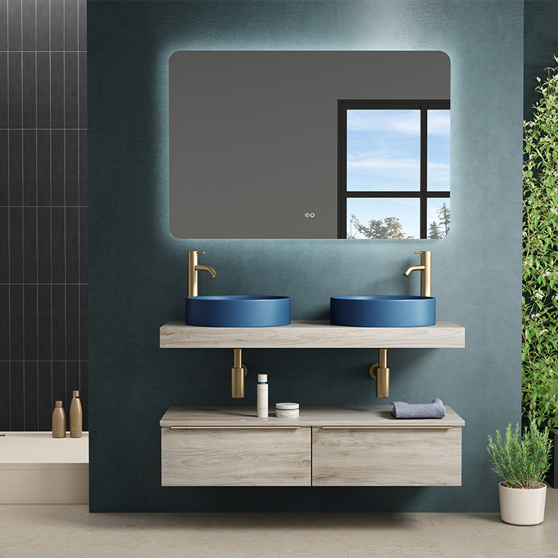 Mueble de baño con encimera de madera Landes Coycama