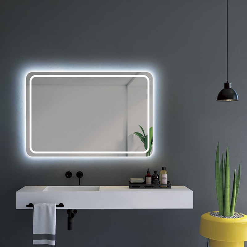 Espejo de baño elíptico retroiluminado Tokyo de Ledimex estilo Industrial