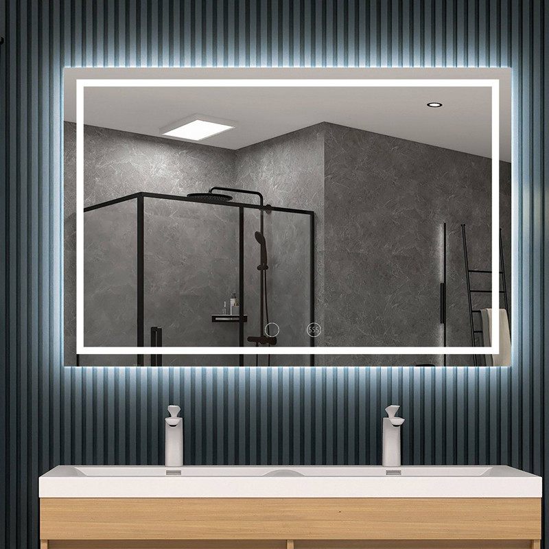 Espejo de pared para baño con iluminación LED, alto lumen y