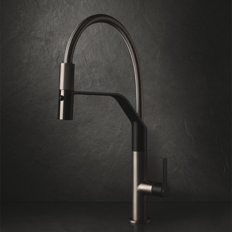 gessi grifo cocina mesh negro semi pro