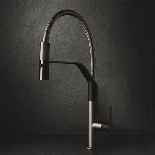 gessi grifo cocina mesh negro semi pro