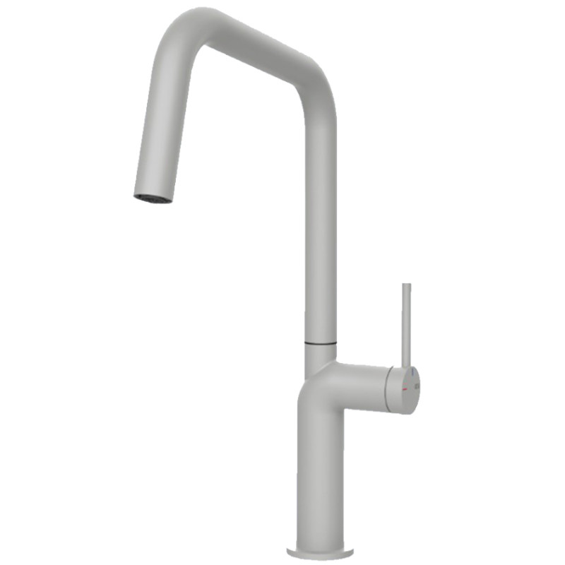 grifo cocina diseno italiano gessi 6035 stelo recto blanco mate