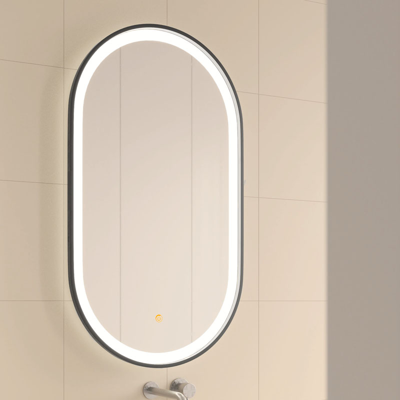 Espejo de Baño DANTE Ovalado con Marco de Aluminio