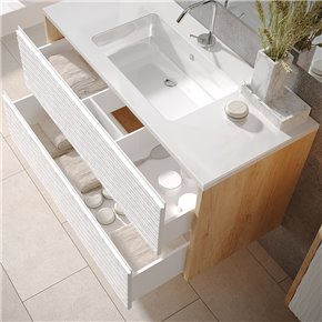 Mueble de Baño DUNO de Dos Cajones con Textura