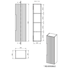 columna auxiliar bano kyoto visobath baño armario puerta