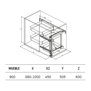 Herraje MAGIC CORNER PRO-LINE para Mueble de Rincón | Mi Cocina y Baño