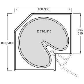 CAROUSEL 3/4 de Ninka: 2 bandejas giratorias para mueble esquinero