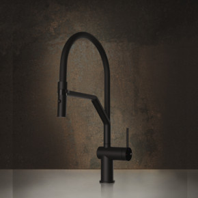 grifo cocina gessi caño flexible negro mate semi pro