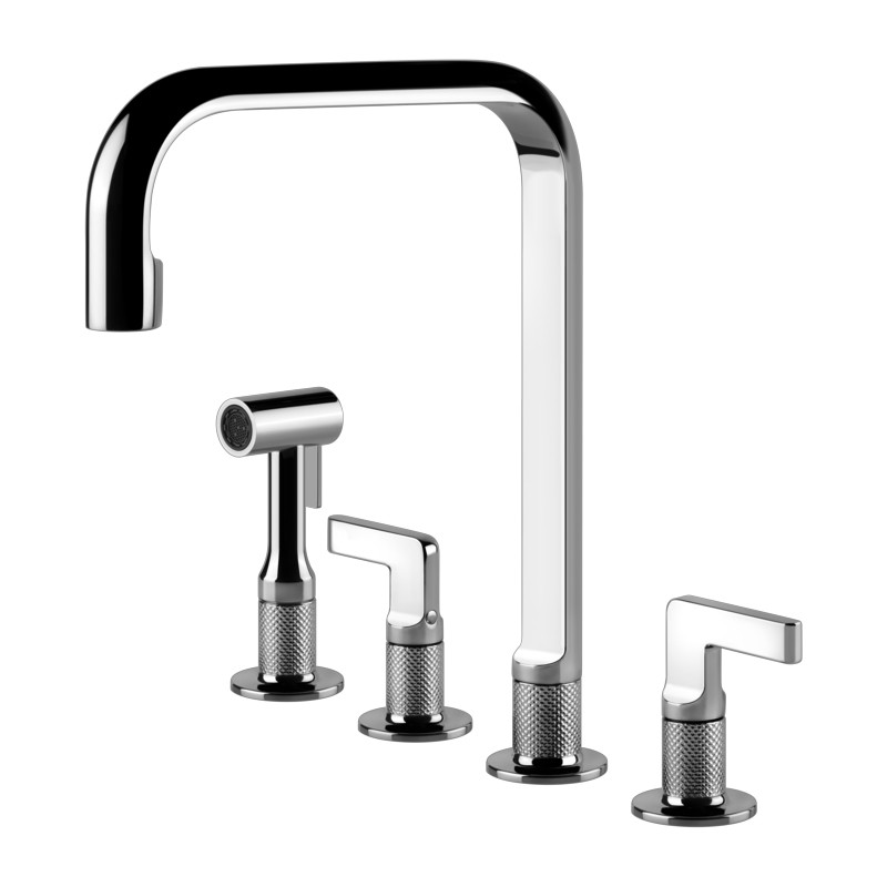 Grifo cocina doble mando INCISO de GESSI, con ducha extraíble opcional