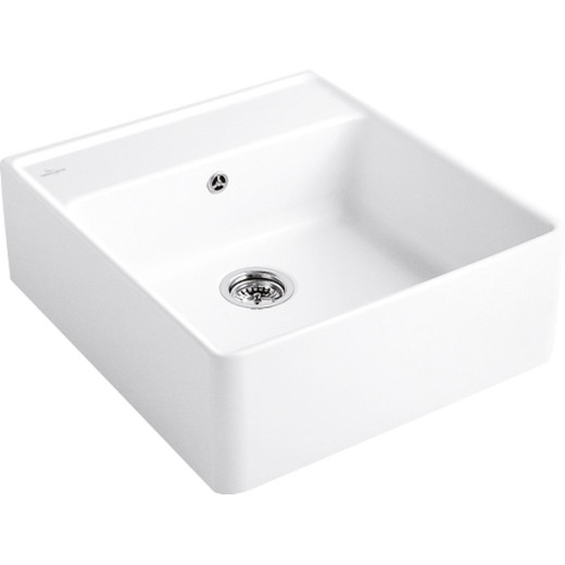 Fregadero frente visto ceramica seno grande villeroy boch blanco brillo porcelana