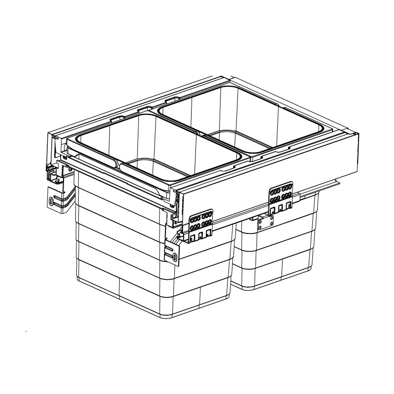 cubos reciclaje bajo fregadero 34L