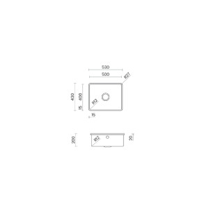 Fregadero Inox IRIS de Tasca, con Borde Perimetral de 2 cm de Altura