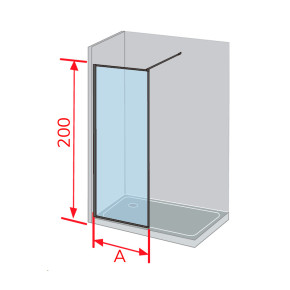 FRESH ARENA panel fijo ducha, con cerco de 0,4 cms en 5 acabados