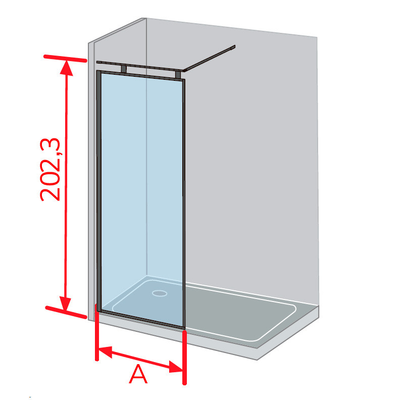 medidas panel fijo ducha 202,3
