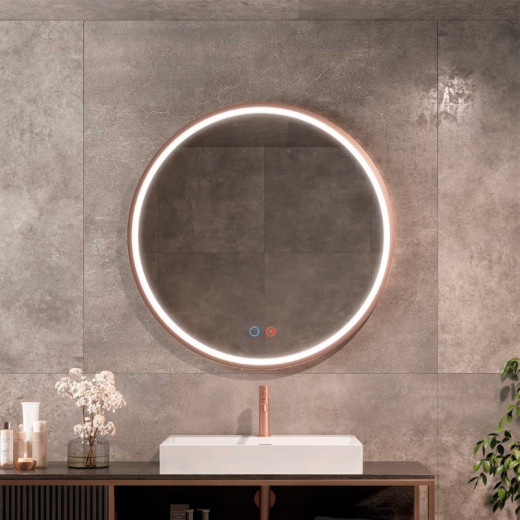 Espejo de baño redondo PARIS con luz LED