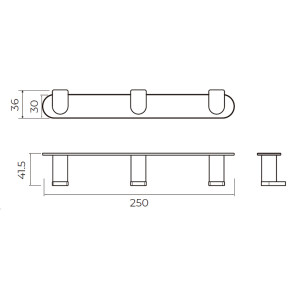 Percha Triple Serie PRACTIC de MEDIMEX