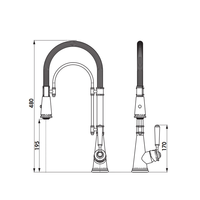 medidas grifo vintage cocina chambord blaise