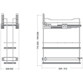 Panero extraíble KAEZ de 3 pisos para muebles bajos de cocina