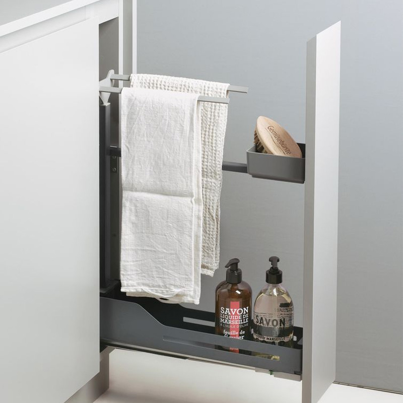 herraje extraíble con toallero SNELLO para mueble de baño