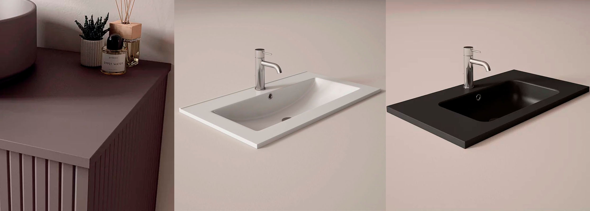 encimera top colors + lavabo flat + lavabo slim