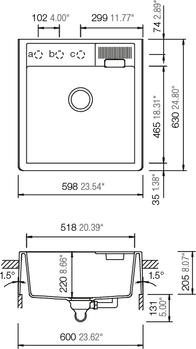 Fregadero granito schock KALLIO M-100