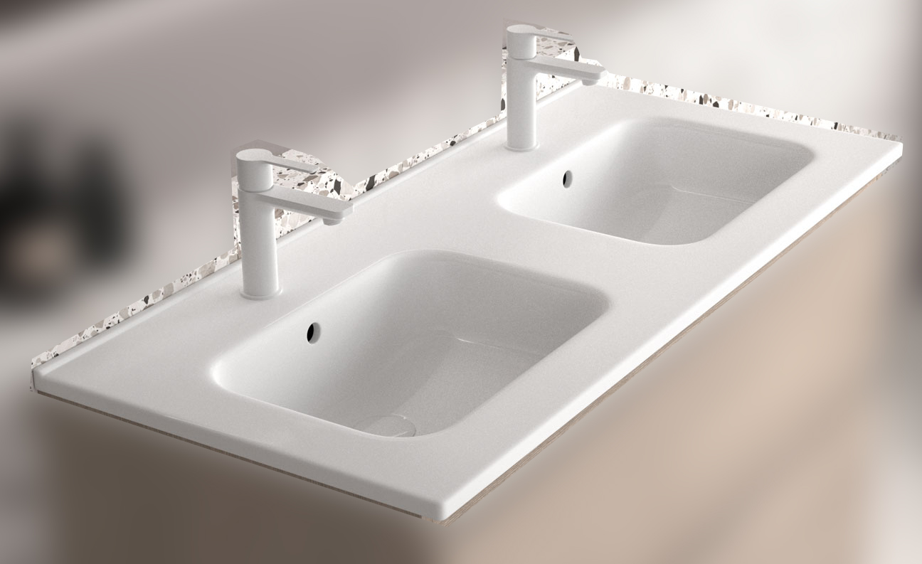 lavabo doble seno 100 AIRE ceramico