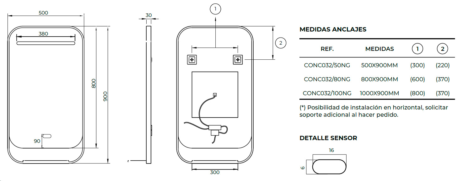 MEDIDA ESPEJO CONCEPT LEDIMEX