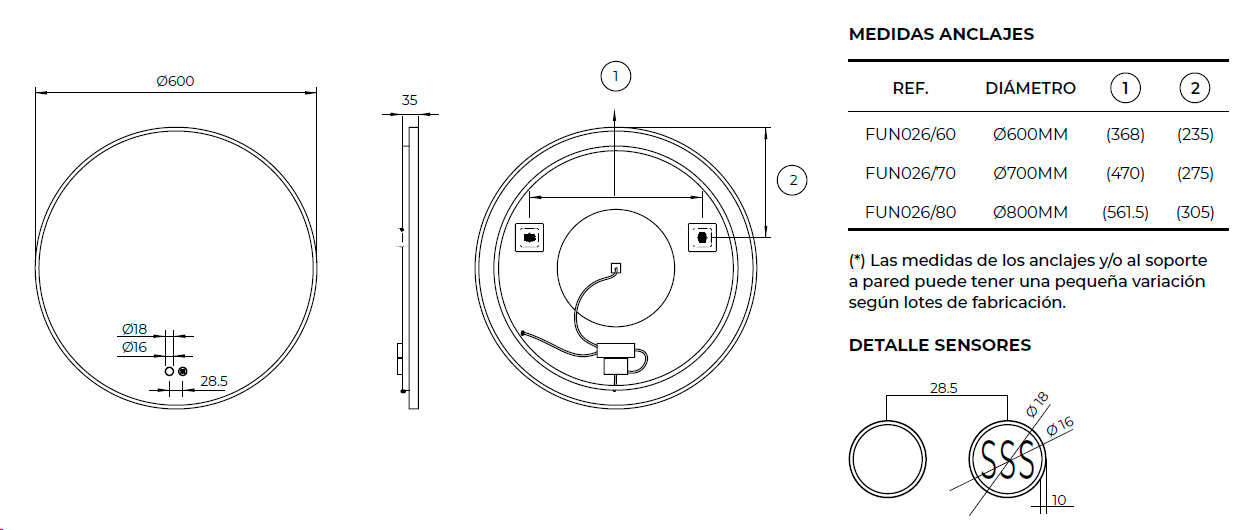 MEDIDA ESPEJO FUN LEDIMEX