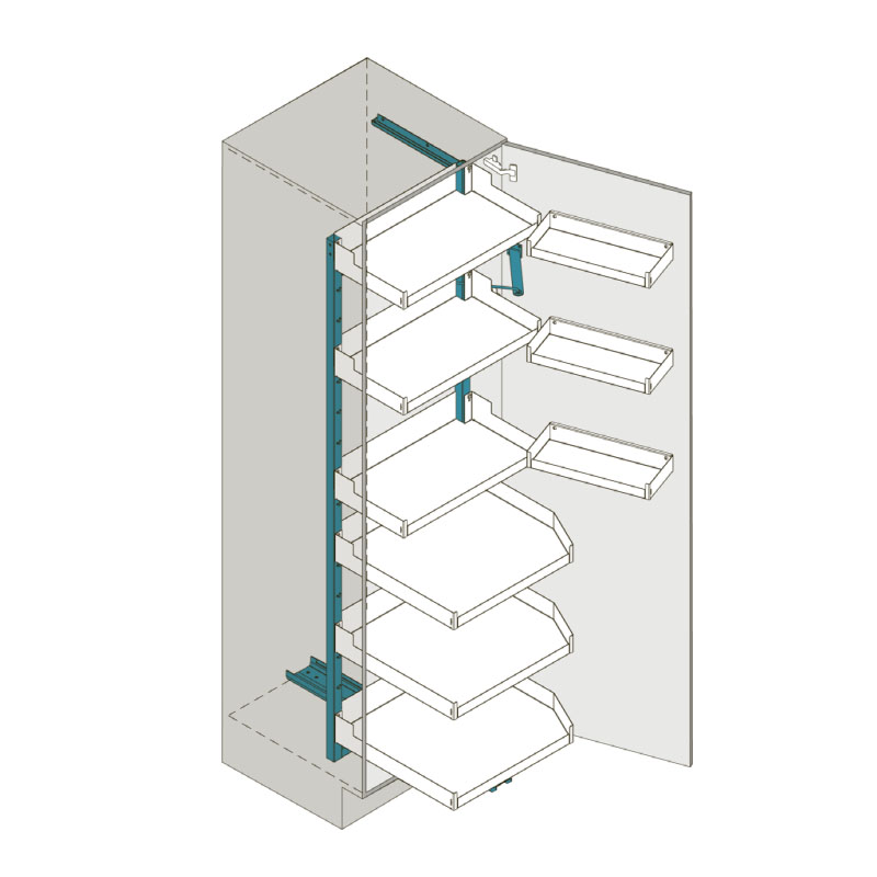 apertura puerta derecha - despensa extraible cocina maxi pleno standard peka