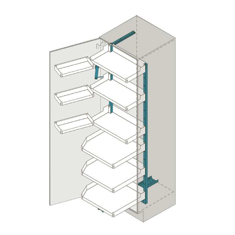 apertura puerta izquierda - despensa extraible cocina maxi pleno standard peka