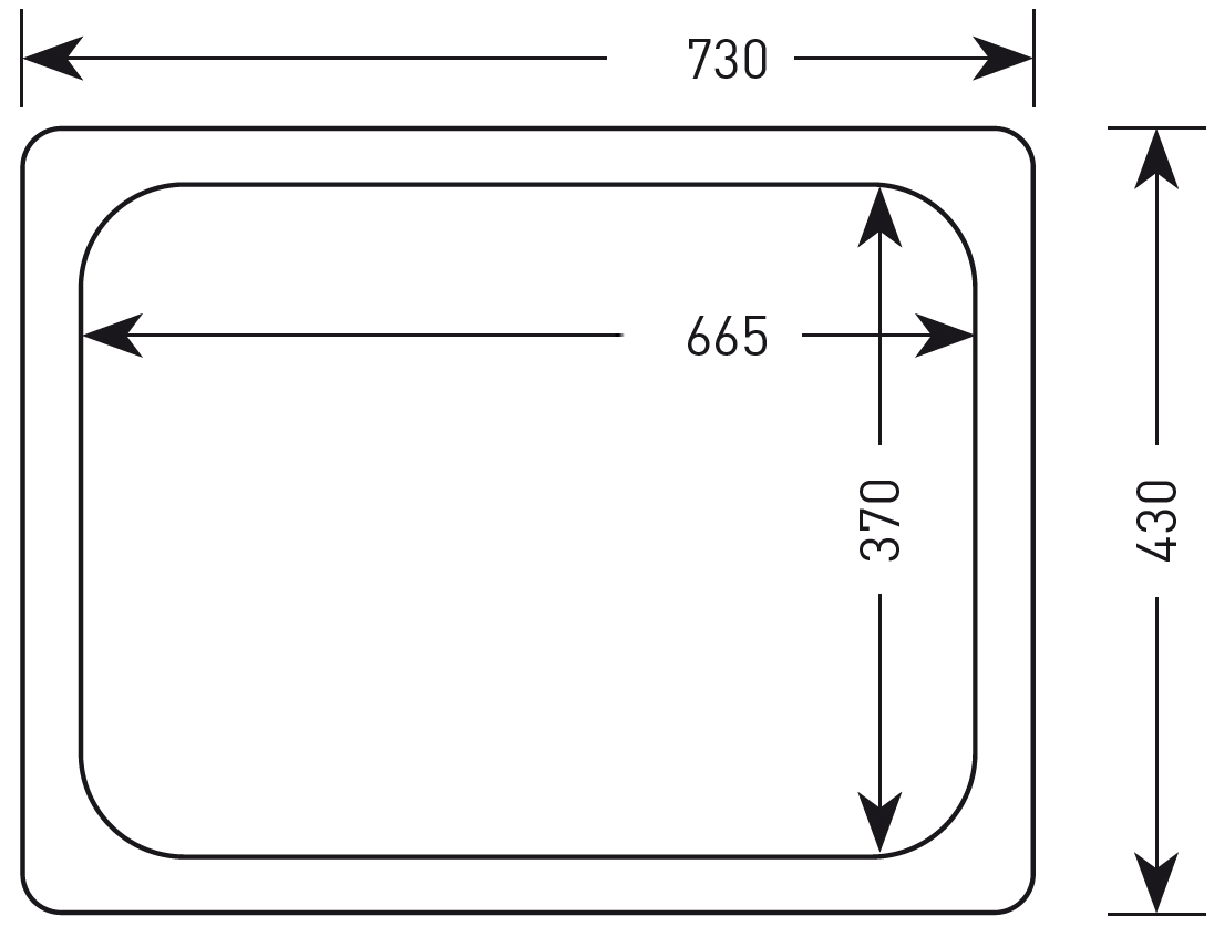 Protector encimera para fregadero bajo plano de 70x40