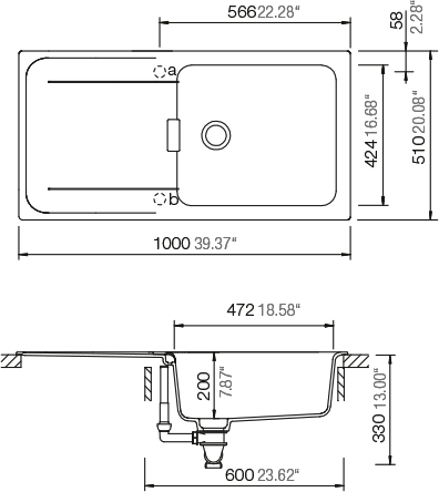 Fregadero granito schock WEMBLEY D-100 L