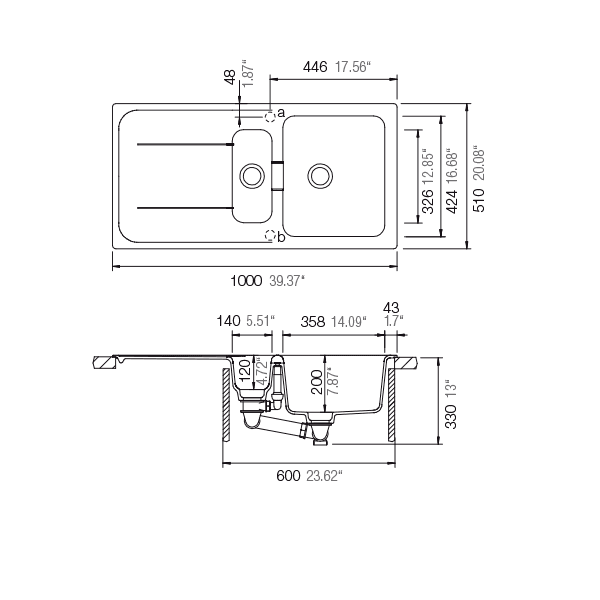 Fregadero granito schock WEMBLEY D-150